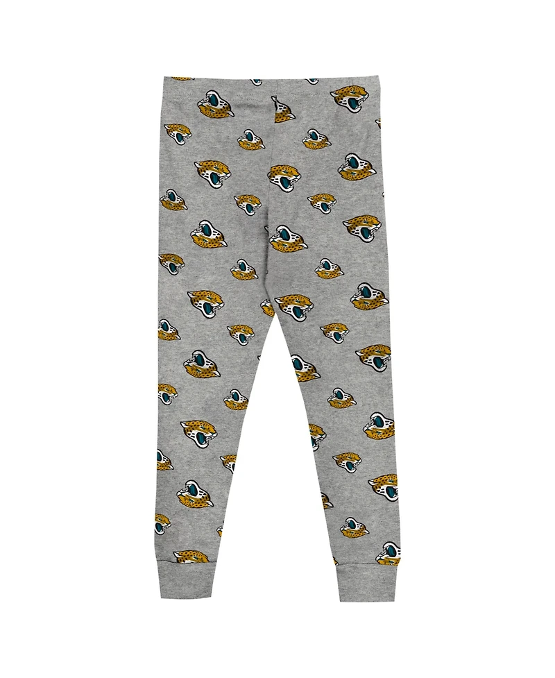 Outerstuff Toddler 2-Piece Heather Gray Jacksonville Jaguars Long Sleeve T-Shirt and Pants Sleep Set