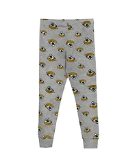 Outerstuff Toddler 2-Piece Heather Gray Jacksonville Jaguars Long Sleeve T-Shirt and Pants Sleep Set