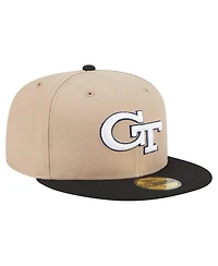New Era Men's Khaki Georgia Tech Yellow Jackets Two-Tone 59FIFTY Fitted Hat