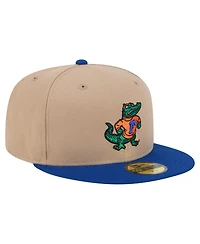 New Era Men's Khaki Florida Gators Throwback Two-Tone 59FIFTY Fitted Hat