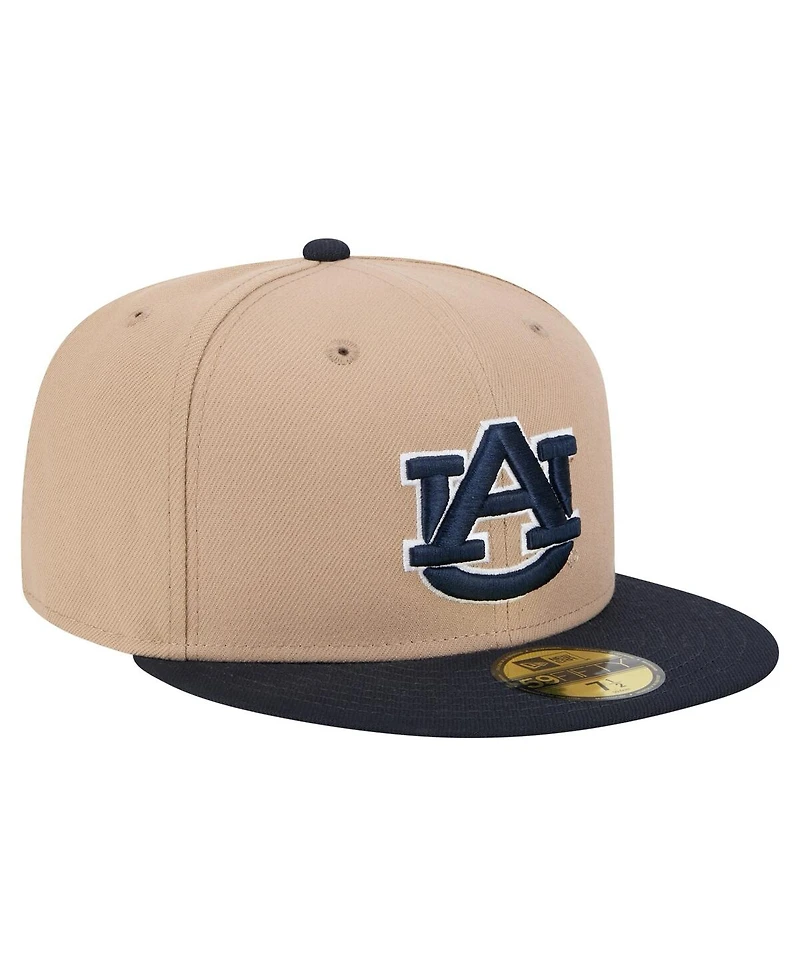 New Era Men's Khaki Auburn Tigers Two-Tone 59FIFTY Fitted Hat