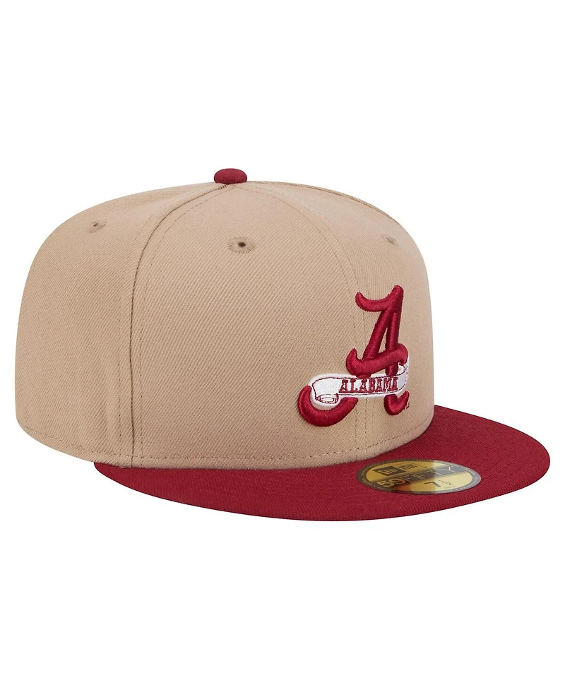 New Era Men's Khaki Alabama Crimson Tide Two-Tone 59FIFTY Fitted Hat