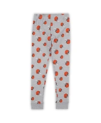Outerstuff Preschool 2-Piece Heather Gray Cleveland Browns Long Sleeve T-Shirt and Pants Sleep Set