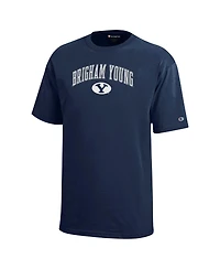 Champion Big Boys and Girls Navy Byu Cougars Arch Over Logo T-Shirt