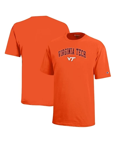 Champion Big Boys and Girls Orange Virginia Tech Hokies Arch Over Logo T-Shirt