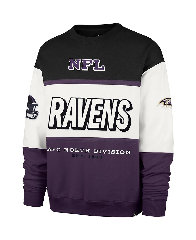 '47 Brand Men's Black/Purple Baltimore Ravens Breeze Maximalist Sweatshirt
