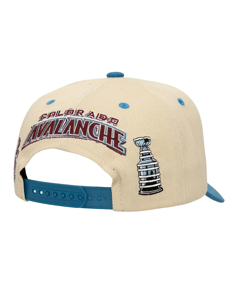 Mitchell & Ness Men's Cream Colorado Avalanche Soul Legacy Defined Two-Tone Pro Crown Adjustable Hat