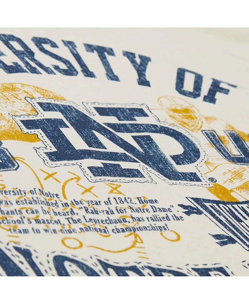 Mitchell & Ness Men's Cream Notre Dame Fighting Irish Heritage Scholar T-Shirt