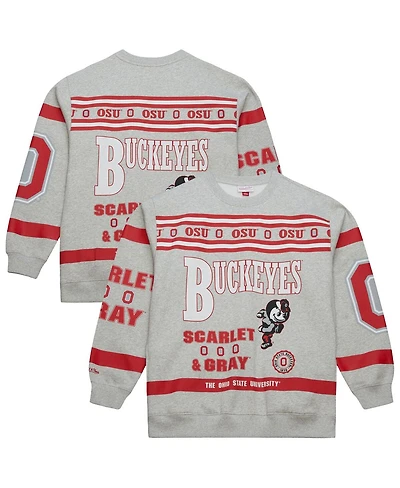 Mitchell & Ness Men's Gray Ohio State Buckeyes All Over Print Sweatshirt