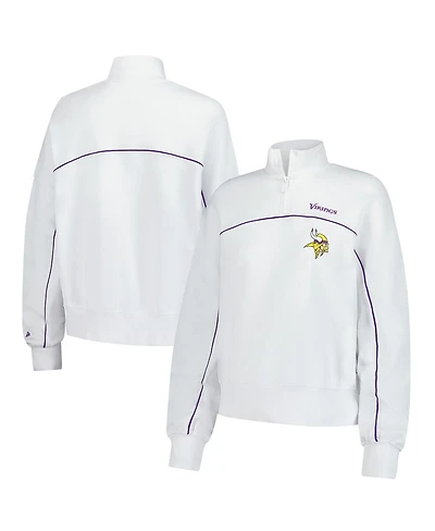 New Era Women's White Minnesota Vikings Functional Fandom Quarter-Zip Sweatshirt
