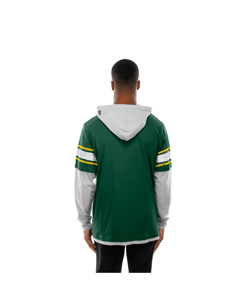 New Era Men's Green Bay Packers Twofer Layered Long Sleeve Hoodie T-Shirt