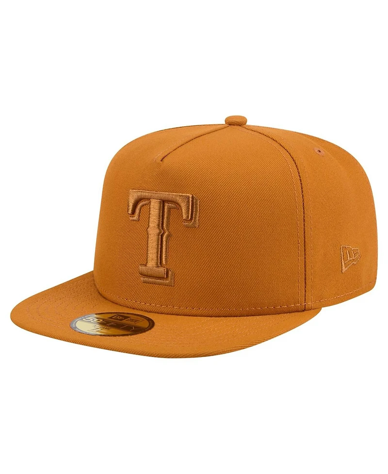 New Era Men's Orange Texas Rangers Color Pack A-Frame 59FIFTY Fitted Hat