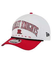 New Era Men's White/Scarlet Rutgers Scarlet Knights Arch Two-Tone Rope 9FORTY A-Frame M-Crown Adjustable Hat