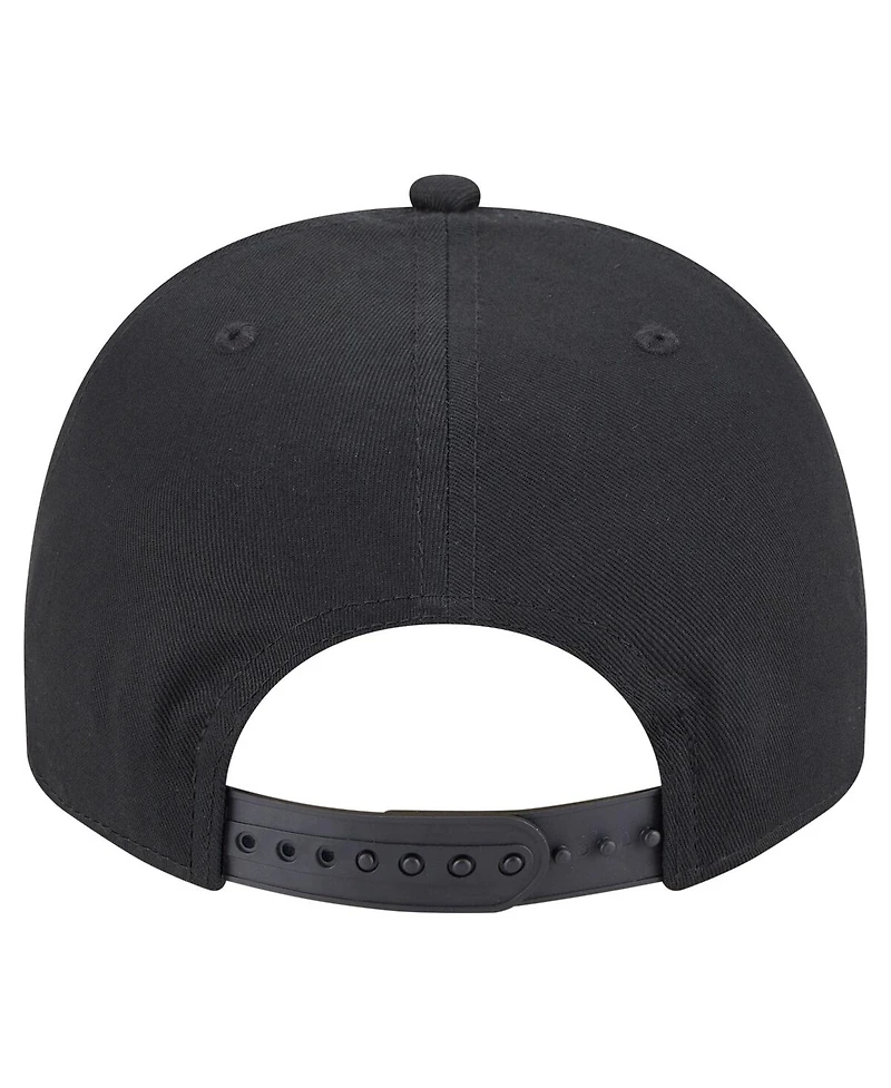 New Era Men's Black Los Angeles Dodgers Chainstitch 9FIFTY A-Frame Snapback Hat