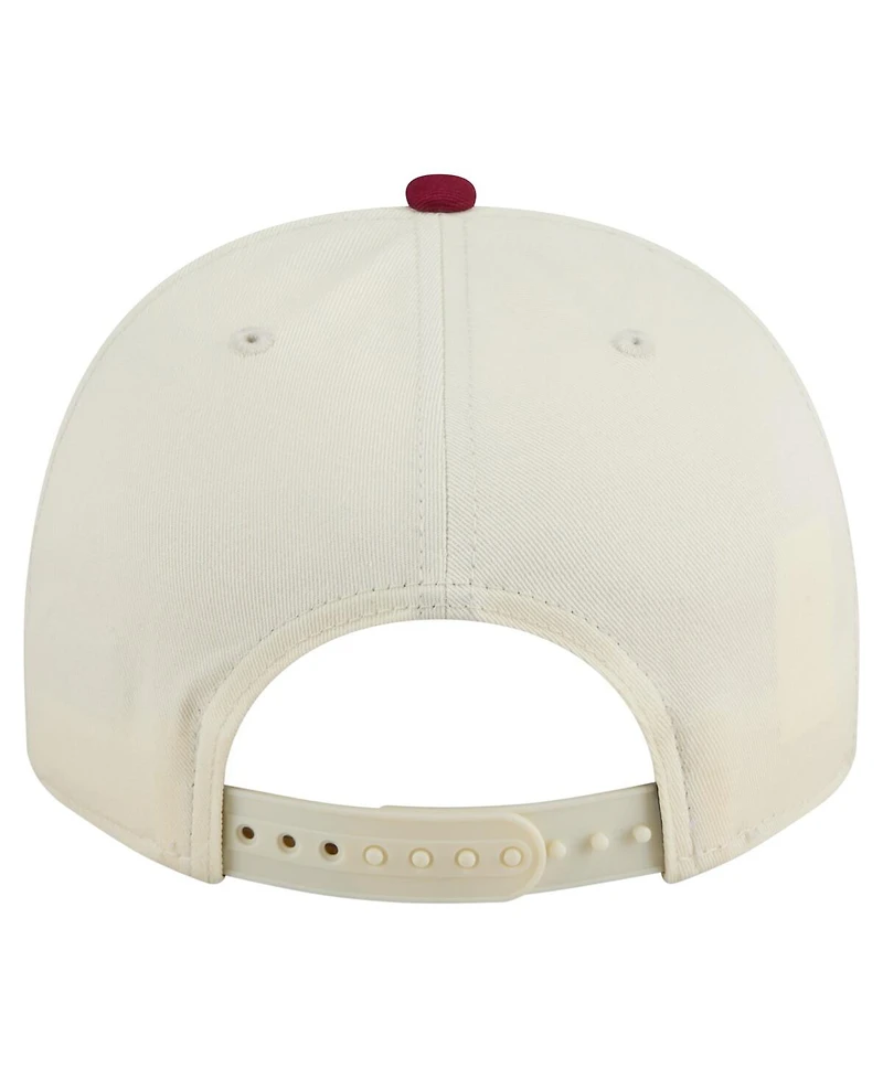 New Era Men's Cream/Cardinal Arkansas Razorbacks Vintage Chainstitch 9FIFTY A-Frame Snapback Hat