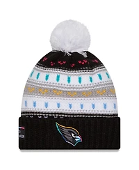 New Era Women's Black Arizona Cardinals 2025 Nfl Crucial Catch Cuffed Knit with Pom Hat