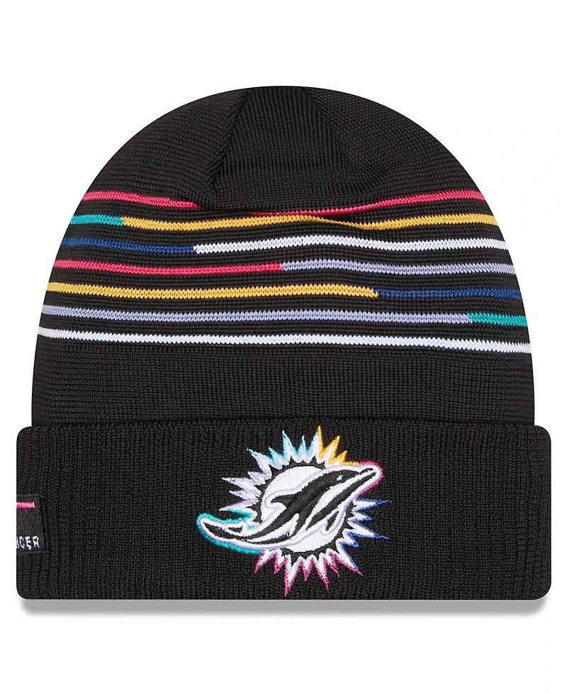 New Era Men's Black Miami Dolphins 2025 Nfl Crucial Catch Cuffed Knit Hat