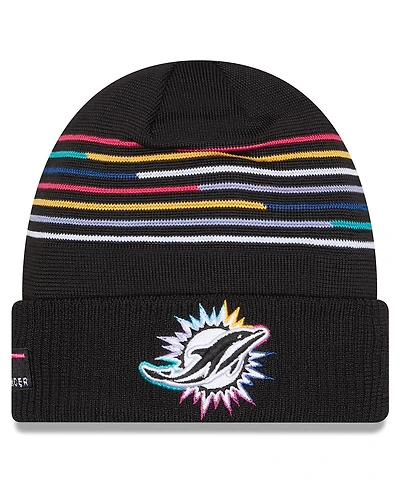 New Era Men's Black Miami Dolphins 2025 Nfl Crucial Catch Cuffed Knit Hat