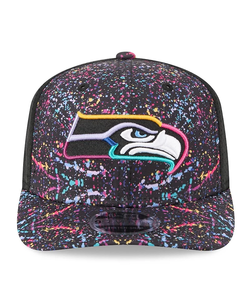 New Era Men's Black Seattle Seahawks 2025 Nfl Crucial Catch 9SEVENTY Adjustable Hat