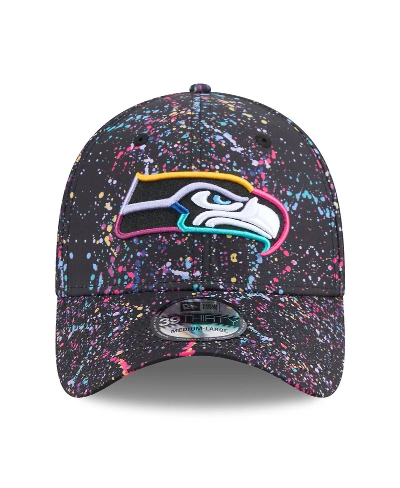 New Era Men's Black Seattle Seahawks 2025 Nfl Crucial Catch 39THIRTY Flex Hat
