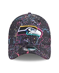 New Era Men's Black Seattle Seahawks 2025 Nfl Crucial Catch 39THIRTY Flex Hat
