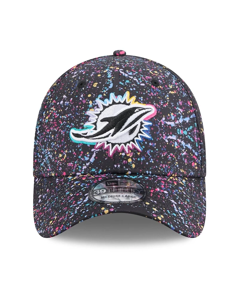 New Era Men's Black Miami Dolphins 2025 Nfl Crucial Catch 39THIRTY Flex Hat
