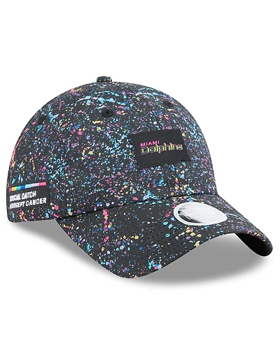 New Era Women's Black Miami Dolphins 2025 Nfl Crucial Catch Pony Tail Adjustable Hat