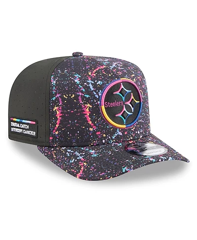 New Era Men's Black Pittsburgh Steelers 2025 Nfl Crucial Catch A-Frame 9FIFTY Snapback Hat