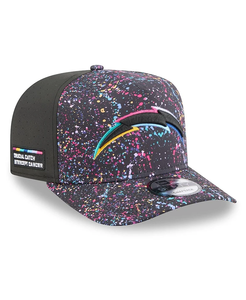 New Era Men's Black Los Angeles Chargers 2025 Nfl Crucial Catch A-Frame 9FIFTY Snapback Hat