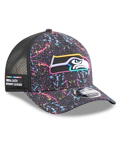 New Era Big Boys and Girls Black Seattle Seahawks 2025 Nfl Crucial Catch 9FORTY Adjustable Hat
