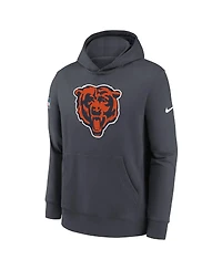 Nike Big Boys and Girls Charcoal Chicago Bears Sideline Club Fleece Hoodie