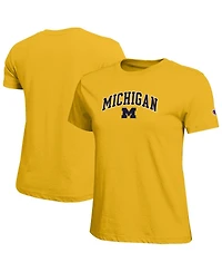 Champion Women's Gold Michigan Wolverines Arched Over Logo T-Shirt