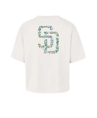 '47 Brand Women's Natural San Diego Padres Full Bloom Cropped T-Shirt