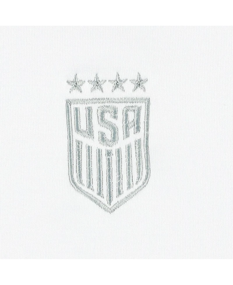 Levelwear Women's White Uswnt Luxe Sponge Tri-Blend Pullover Sweatshirt