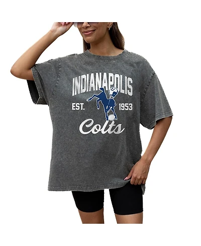 Gameday Couture Women's Grey Indianapolis Colts Throwback Oversized Snow Wash T-Shirt