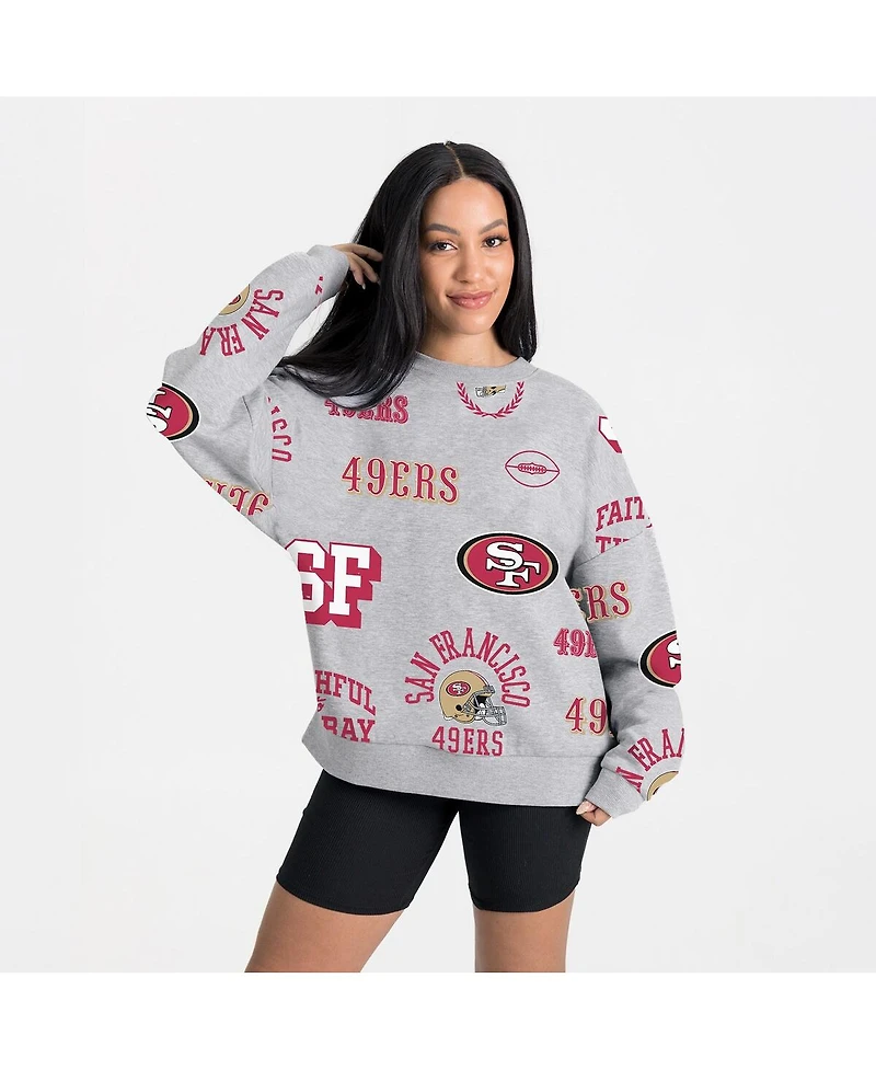 Gameday Couture Women's Heather Gray San Francisco 49ers Always On Repeat Fleece Sweatshirt