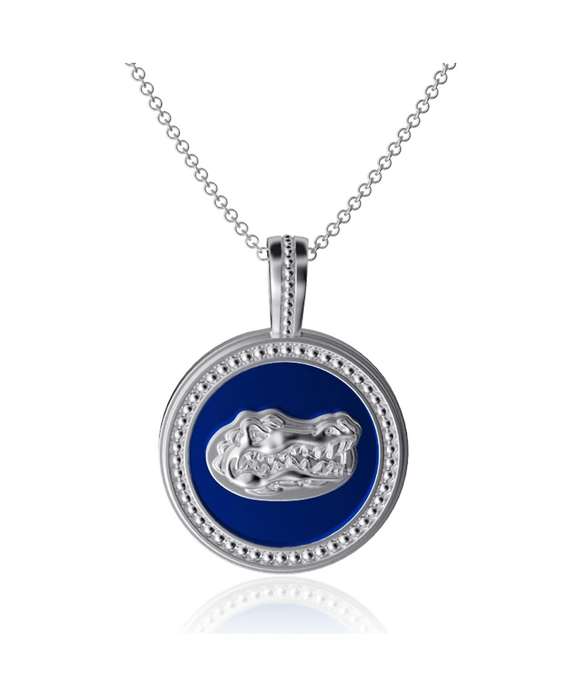 Dayna Designs Women's Florida Gators Enamel Silver Coin Necklace
