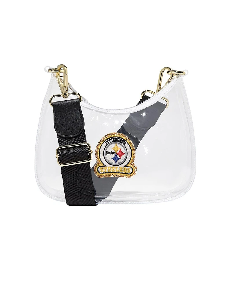 Stoney Clover Lane Pittsburgh Steelers Clear Curved Crossbody Bag