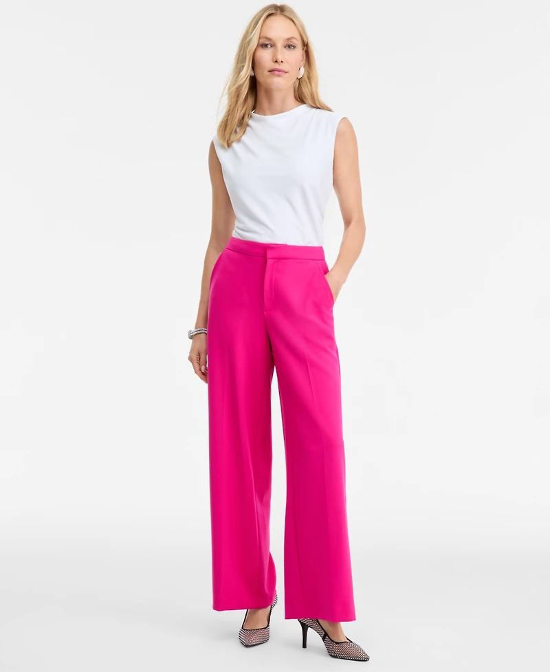 I.n.c. International Concepts Women's High-Rise Straight-Leg Trousers, Macy's Exclusive