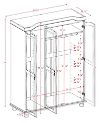 Palace Imports 100% Solid Wood Kyle 3-Door Wardrobe with Raised Panel Doors