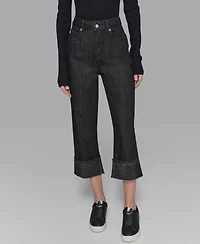 Karl Lagerfeld Paris Women's Crystal Cuff Jeans