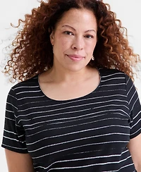 Style & Co Plus Printed Scoop-Neck Short-Sleeve T-Shirt, Macy's Exclusive