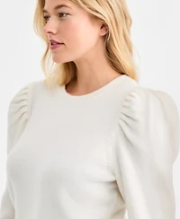 On 34th Women's Puff-Sleeve Crewneck Sweater, Macy's Exclusive