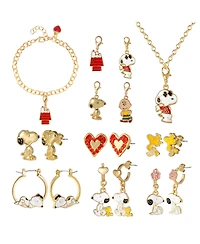 Peanuts Snoopy Jewelry Advent Gift Set: Necklace, Bracelet & Charms Mix & Match Christmas Calendar Box Collection