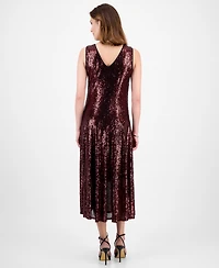 Robbie Bee Women's Sleeveless Cowl Neck Midi Dress