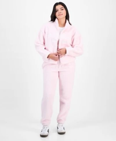 Madden Girl Juniors Sherpa Fleece Zip Up Jacket Sherpa Fleece Jogger Pants