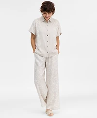 Jm Collection Women's Printed Button-Up Short-Sleeve Shirt, Macy's Exclusive