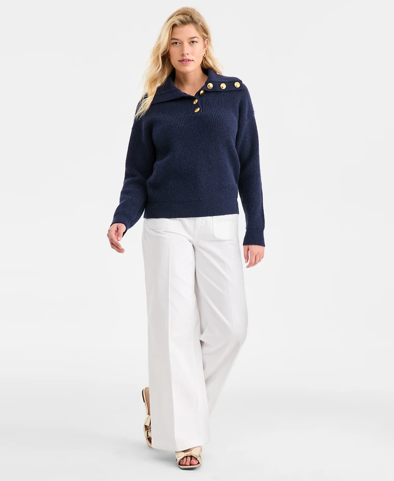On 34th Women's Collared Button Pullover Sweater, Macy's Exclusive