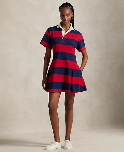 Polo Ralph Lauren Women's Striped Cotton Jersey Rugby Dress