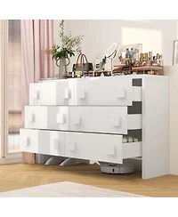 Homsee White Storage Dresser Organizer With 6 Drawers